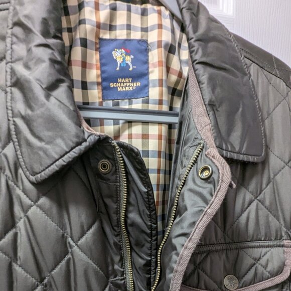 HART SCHAFFNER MARX Classic Fit Quilted Jacket w/ Suede Accents Size XL - Picture 7 of 12